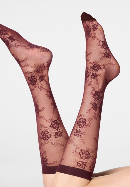 Oroblu - Elegante Kniestrümpfe mit blumigem Spitzenmuster