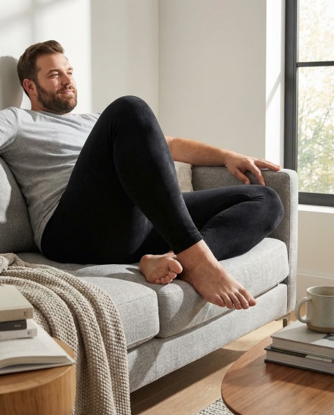 Glamory Thermoman 100 - Blickdichte Herrenleggings in Übergrößen