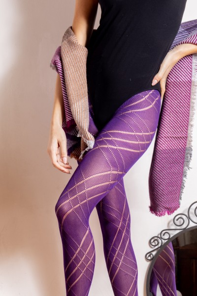 Omero - Blickdichte Strumpfhose mit Ajour-Rautenmuster