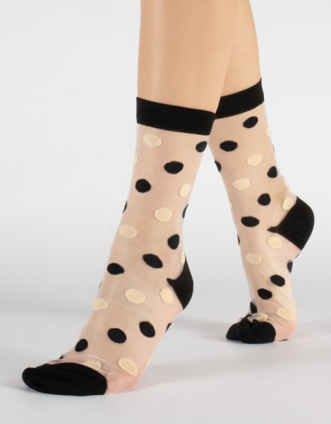 Cette - Transparente Nylonsöckchen mit großen Tupfen